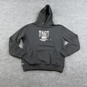 TENACITI Hoodie Mens M Black Pullover Hooded Graphic Print Cotton Logo NWT